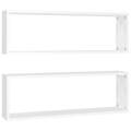 Estantes de Parede Cúbicas 2 pcs Contrapl. 80x15x26,5 cm Branco