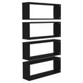 Prateleiras Parede Forma de Cubo 4 pcs Contr. 60x15x23 cm Preto