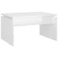 Mesa de Centro 68x50x38 cm Contraplacado Branco Brilhante