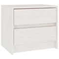 Mesa de Cabeceira 40x30,5x35,5 cm Pinho Maciço Branco