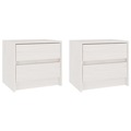 Mesas de Cabeceira 2 pcs 40x30,5x35,5 cm Pinho Maciço Branco