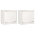 Mesas de Cabeceira 2 pcs 40x30,5x40 cm Pinho Maciço Branco