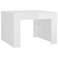 Mesa de Centro 50x50x35 cm Contraplacado Branco Brilhante