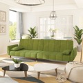 Sofá-cama 2 Lugares com Duas Almofadas Veludo Verde-claro