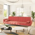 Sofá-cama 2 Lugares com Duas Almofadas Veludo Rosa