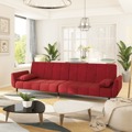 Sofá-cama 2 Lugares com Duas Almofadas Veludo Vermelho Tinto