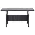 Mesa de Jardim 120x70x66 cm Vime Pe Preto