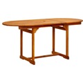 Mesa de Jantar P/ Jardim (120-170)x80x75 cm Acácia Maciça