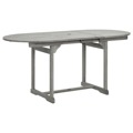 Mesa de Jantar P/ Jardim (120-170)x80x75 cm Acácia Maciça