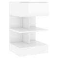 Mesa de Cabeceira 40x35x65 cm Contraplacado Branco Brilhante