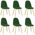 Cadeiras de Jantar 6 pcs Veludo Verde-escuro