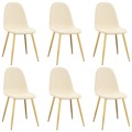 Cadeiras de Jantar 6 pcs Veludo Branco Nata