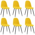 Cadeiras de Jantar 6 pcs Veludo Amarelo Mostarda