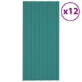 Painéis de Telhado 12 pcs 100x45 cm Aço Galvanizado Verde