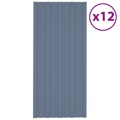 Painéis de Telhado 12 pcs 100x45 cm Aço Galvanizado Cinzento