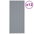 Painéis de Telhado 12 pcs 100x45 cm Aço Galvanizado Prateado