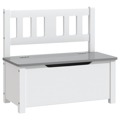 Banco de Arrumação Infantil 60x30x55 cm Mdf Branco e Cinzento