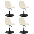 Cadeiras de Jantar Giratórias 4 pcs Veludo Cor Creme