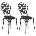 Cadeiras de Bistrô 2 pcs Alumínio Fundido Preto