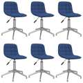 3086795 Swivel Dining Chairs 6 pcs Blue Fabric (334055x3)