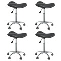 Cadeiras de Jantar Giratórias 4 pcs Couro Artificial Preto