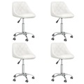 Cadeiras de Jantar Giratórias 4 pcs Couro Artificial Branco