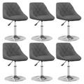 Cadeiras de Jantar Giratórias 6 pcs Veludo Cinzento-escuro