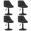 Cadeiras de Jantar Giratórias 4 pcs Veludo Preto