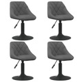 Cadeiras de Jantar Giratórias 4 pcs Veludo Cinzento-escuro