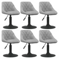 Cadeiras de Jantar Giratórias 6 pcs Veludo Cinzento-claro