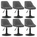 Cadeiras de Jantar Giratórias 6 pcs Veludo Cinzento-escuro