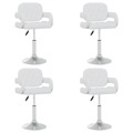 Cadeiras de Jantar Giratórias 4 pcs Couro Artificial Branco