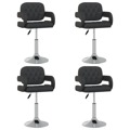 Cadeiras de Jantar Giratórias 4 pcs Couro Artificial Preto