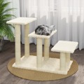 Árvore para Gatos C/ Postes Arranhadores Sisal 50,5 cm Cor Creme