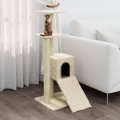 Árvore para Gatos C/ Postes Arranhadores Sisal 92 cm Cor Creme