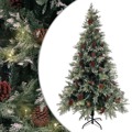 Árvore de Natal com Leds e Pinhas 195 cm Pvc e Pe Verde/branco