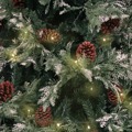 Árvore de Natal com Leds e Pinhas 225 cm Pvc e Pe Verde/branco