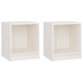 Mesas de Cabeceira 2 pcs 35,5x33,5x41,5 cm Pinho Maciço Branco