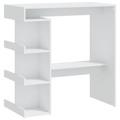 Mesa de Bar C/ Prateleiras 100x50x101,5 cm Contraplacado Branco