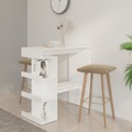 Mesa de Bar C/ Prateleiras 100x50x101,5 cm Contraplacado Branco