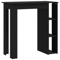 Mesa de Bar com Prateleiras Contraplacado 102x50x103,5 cm Preto