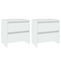 Mesas de Cabeceira 2 pcs 45x34,5x44,5 cm Aglomerado Branco