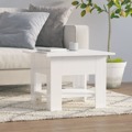 Mesa de Centro 55x55x42 cm Contraplacado Branco Brilhante