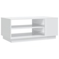 Mesa de Centro 102x55x43 cm Aglomerado Branco Brilhante