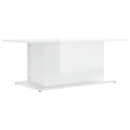 Mesa de Centro 102x55,5x40 cm Contraplacado Branco Brilhante