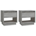 Mesas Cabeceira 2 pcs 45x34x44 cm Contraplacado Sonoma Cinzento