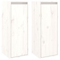 Mesas de Cabeceira 2 pcs 30x30x80 cm Pinho Maciço Branco