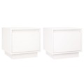 Mesas de Cabeceira 2 pcs 35x34x32 cm Pinho Maciço Branco