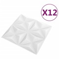 Painéis de Parede 3D 12 pcs 50x50 cm 3 M² Branco Origami