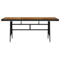 Mesa de Jardim 160x70x72 cm Vime Pe e Acácia Maciça Preto